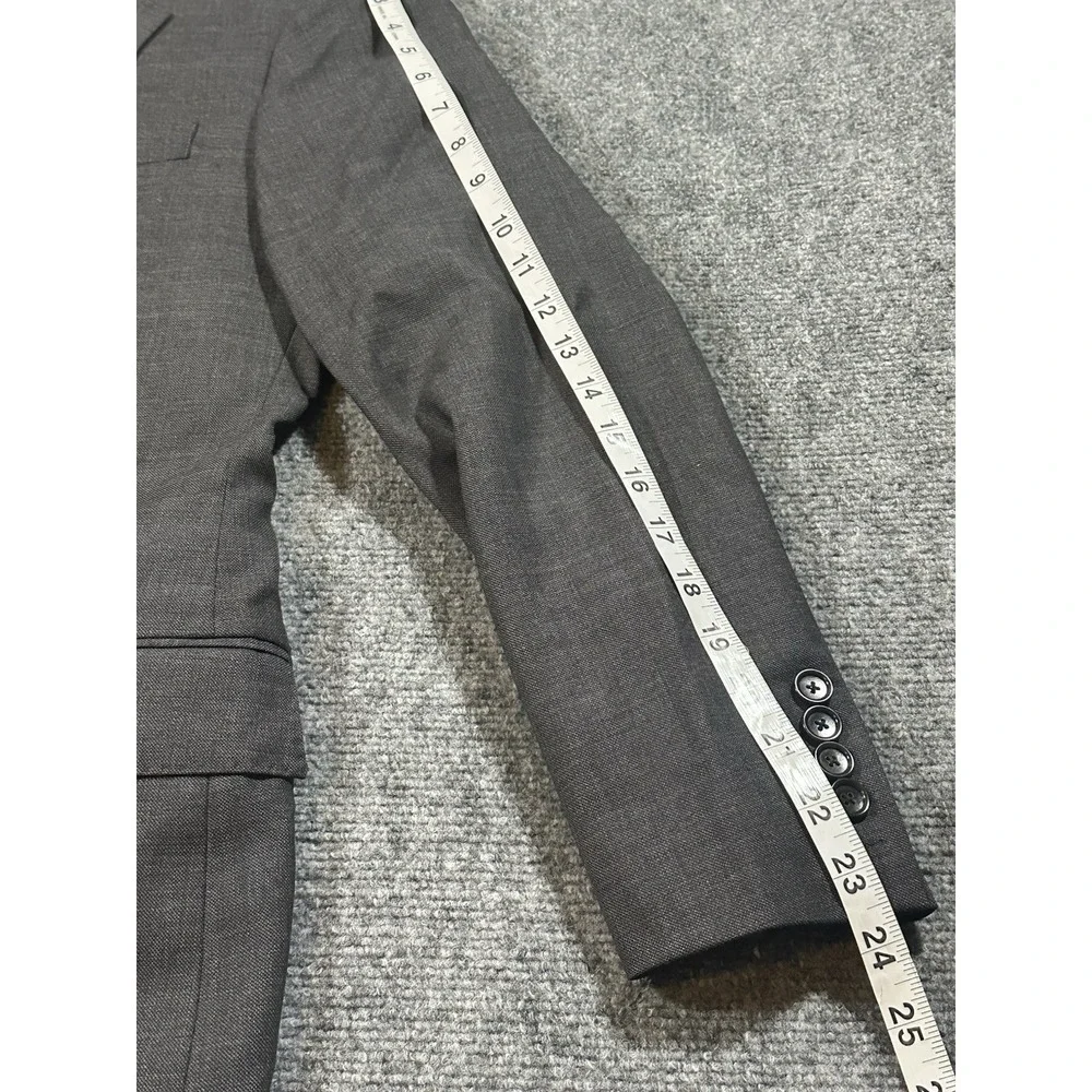 J Crew Mens Suit 40S Blazer 31x28 Slacks Grey Tollegno Wool Italian Fabric EUC